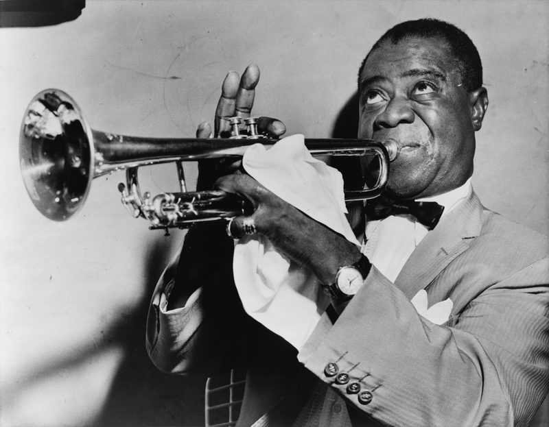 Louis Armstrong, photographed in 1953 by William P. Gottlieb.